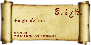 Bergh Örsi névjegykártya